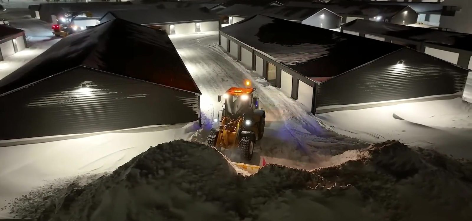 Stormworthy clearing a commercial property overnight in Bismarck, ND