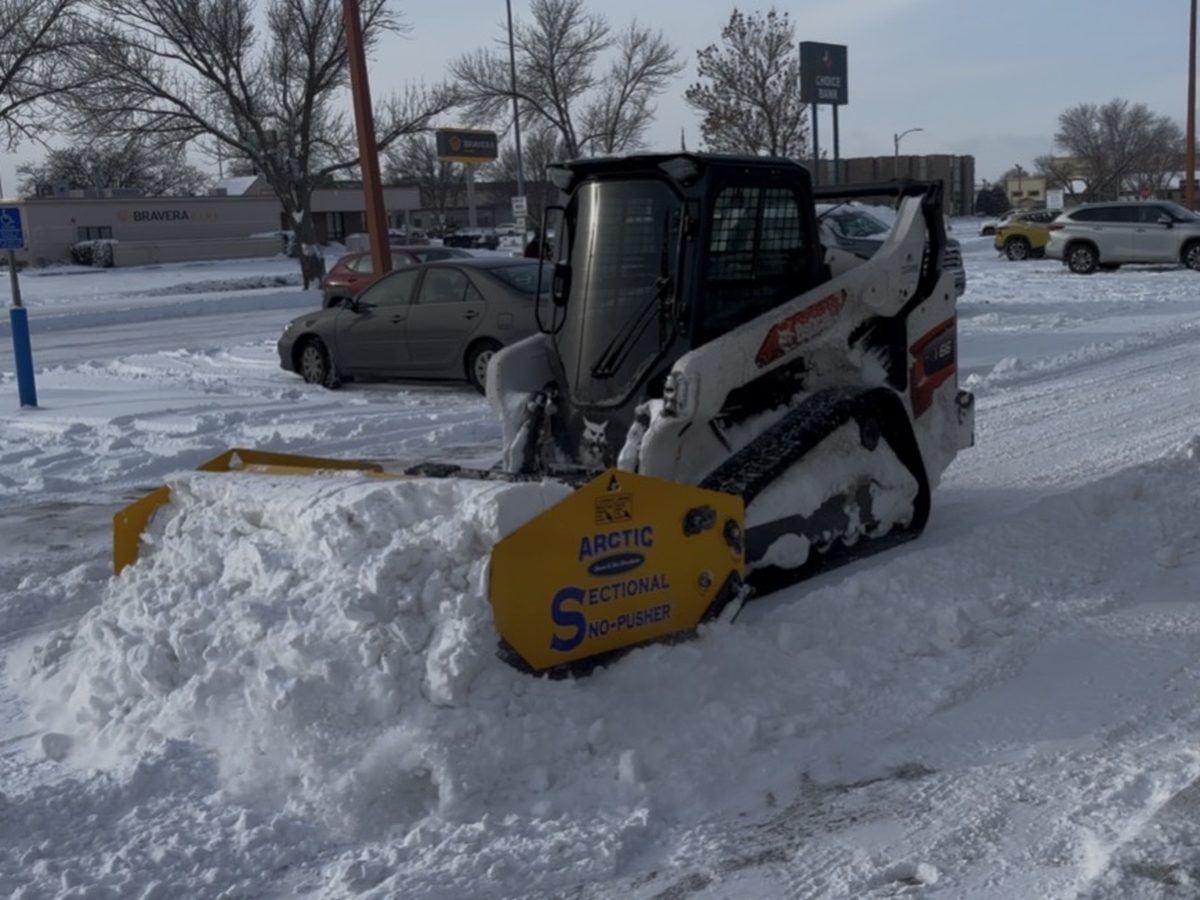 Stormworthy snow removal equipment on a Bismarck, ND commercial property